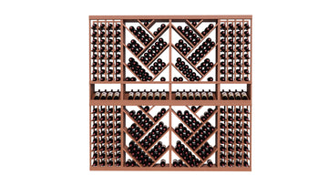 GrandCellar™ The Herringbone Haven Vignette in Sapele Mahogany Unstained with WineSafe™ Satin Sealant