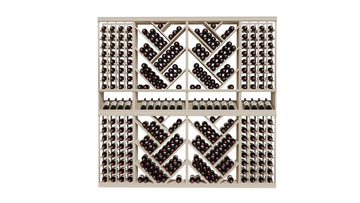 GrandCellar™ The Herringbone Haven Vignette in White Oak Unstained without WineSafe™ Satin Sealant