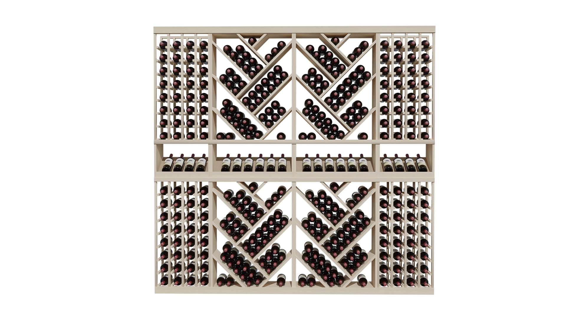 GrandCellar™ The Herringbone Haven Vignette in White Oak Unstained with WineSafe™ Satin Sealant