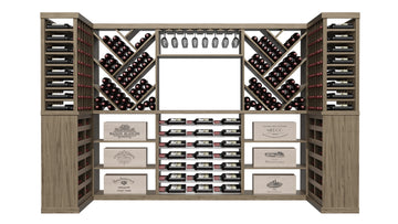 GrandCellar™ The Label Vista Vignette in Walnut Unstained with WineSafe™ Satin Sealant