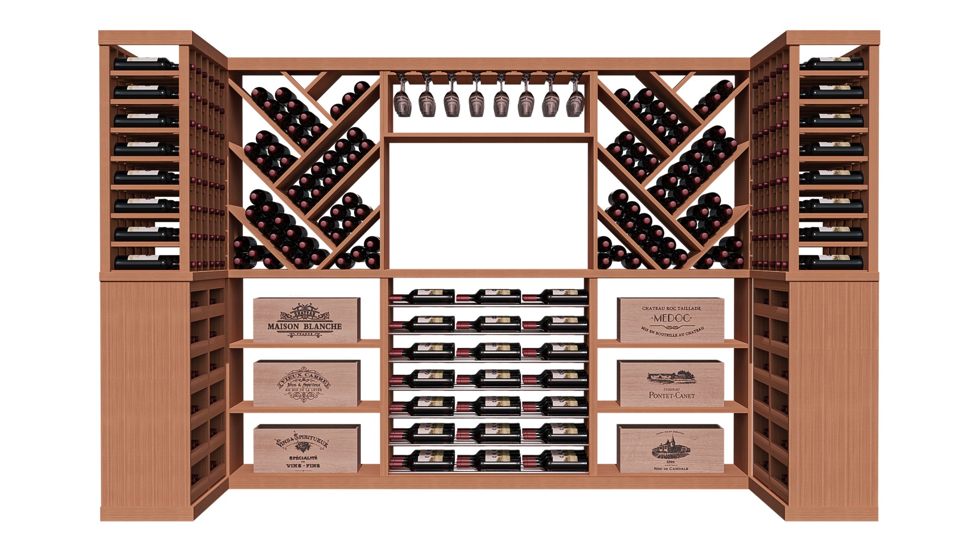 GrandCellar™ The Label Vista Vignette in Sapele Mahogany Unstained without WineSafe™ Satin Sealant