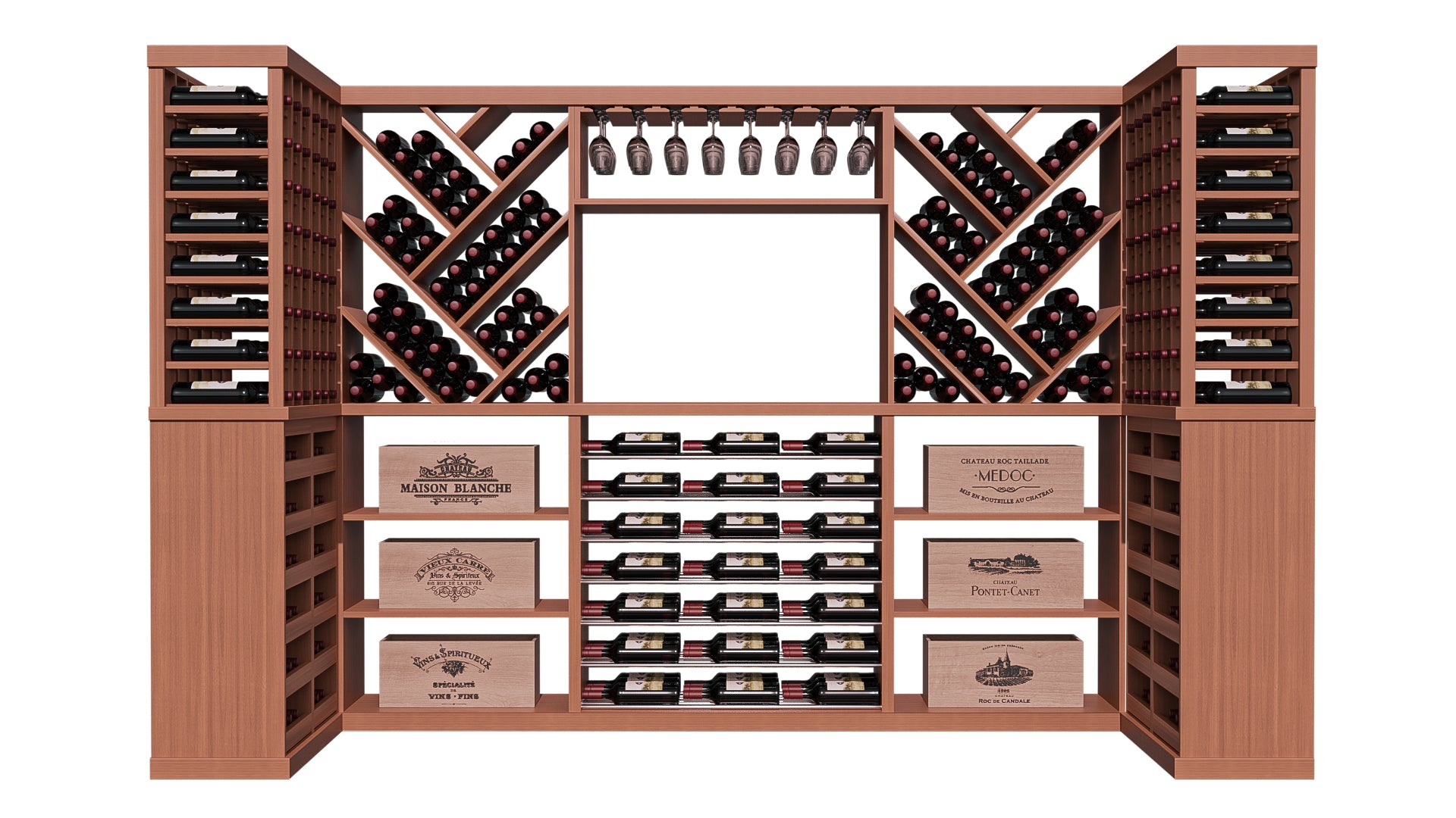 GrandCellar™ The Label Vista Vignette in Sapele Mahogany Unstained with WineSafe™ Satin Sealant