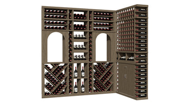 GrandCellar™ The Twin Arches Vignette in Walnut Unstained without WineSafe™ Satin Sealant