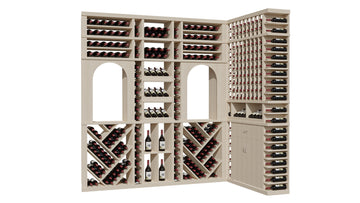 GrandCellar™ The Twin Arches Vignette in White Oak Unstained without WineSafe™ Satin Sealant