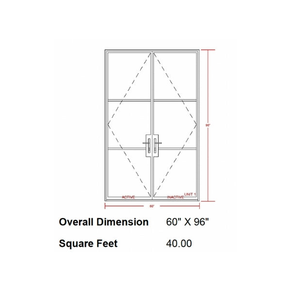 French Steel Tuscan Series Wine Cellar Glass Enclosure in 60