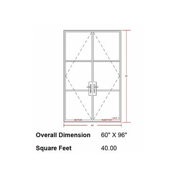 French Steel Tuscan Series Wine Cellar Glass Enclosure in 60