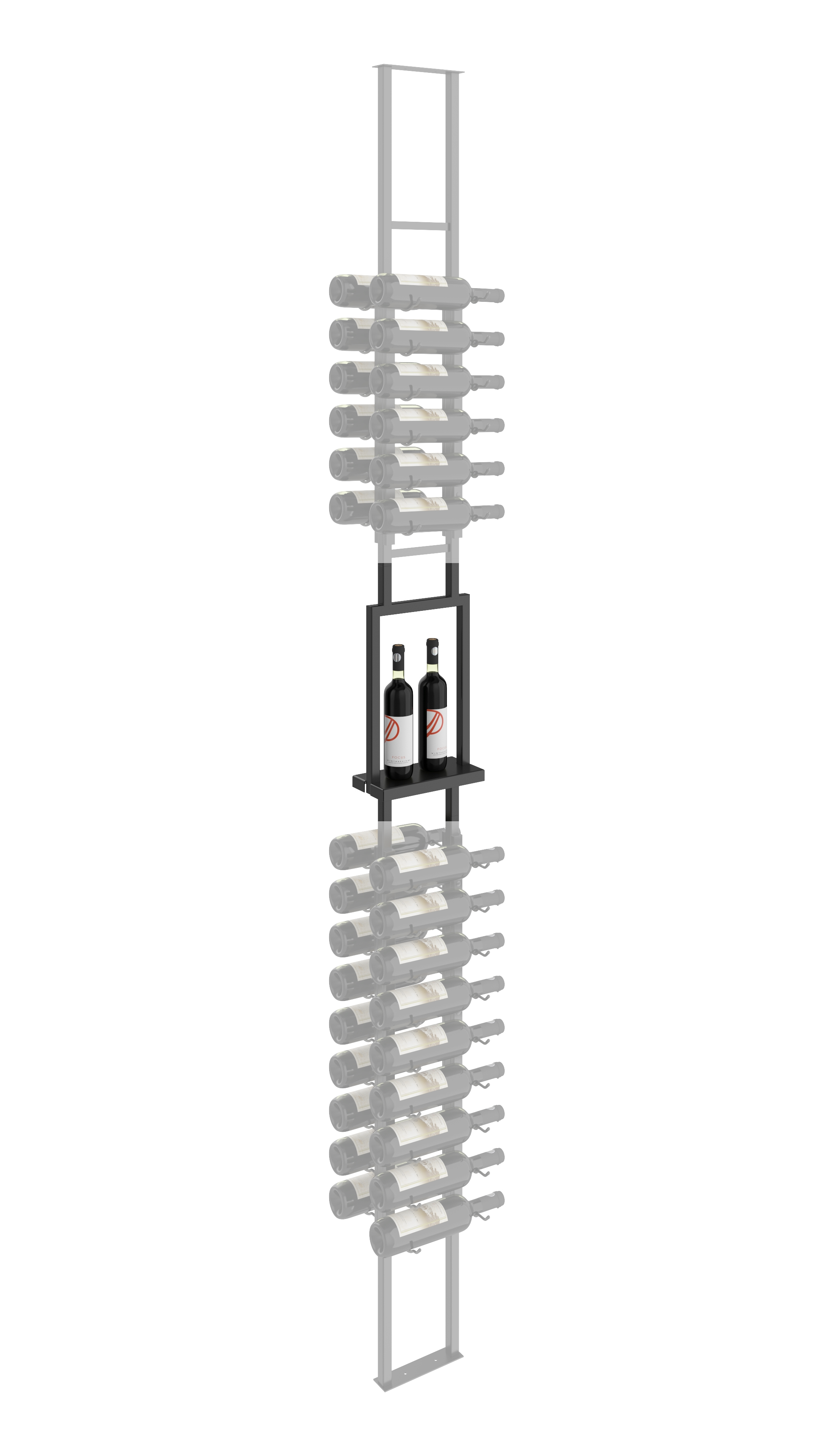 W Series Frame Window Presentation Shelf for Upright Bottle & Glassware Display