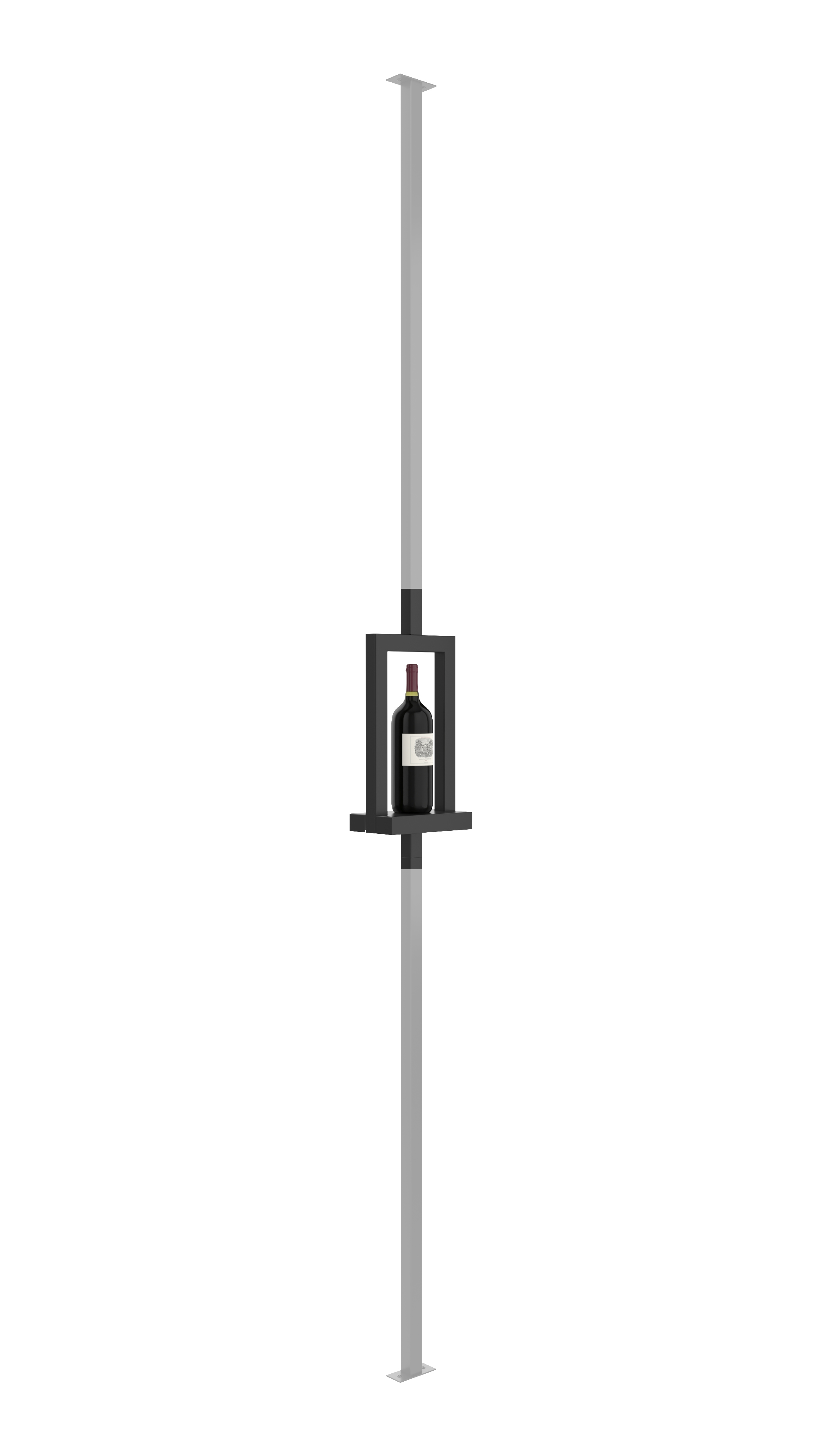 Vino Series Post Window Shelf for Upright Bottle & Glassware Display
