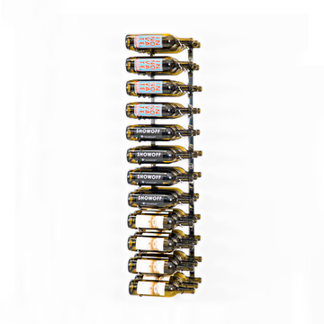 W Series Wine Rack 4 (wall mounted metal bottle storage) in 36 Bottles (Triple Deep) Chrome Luxe