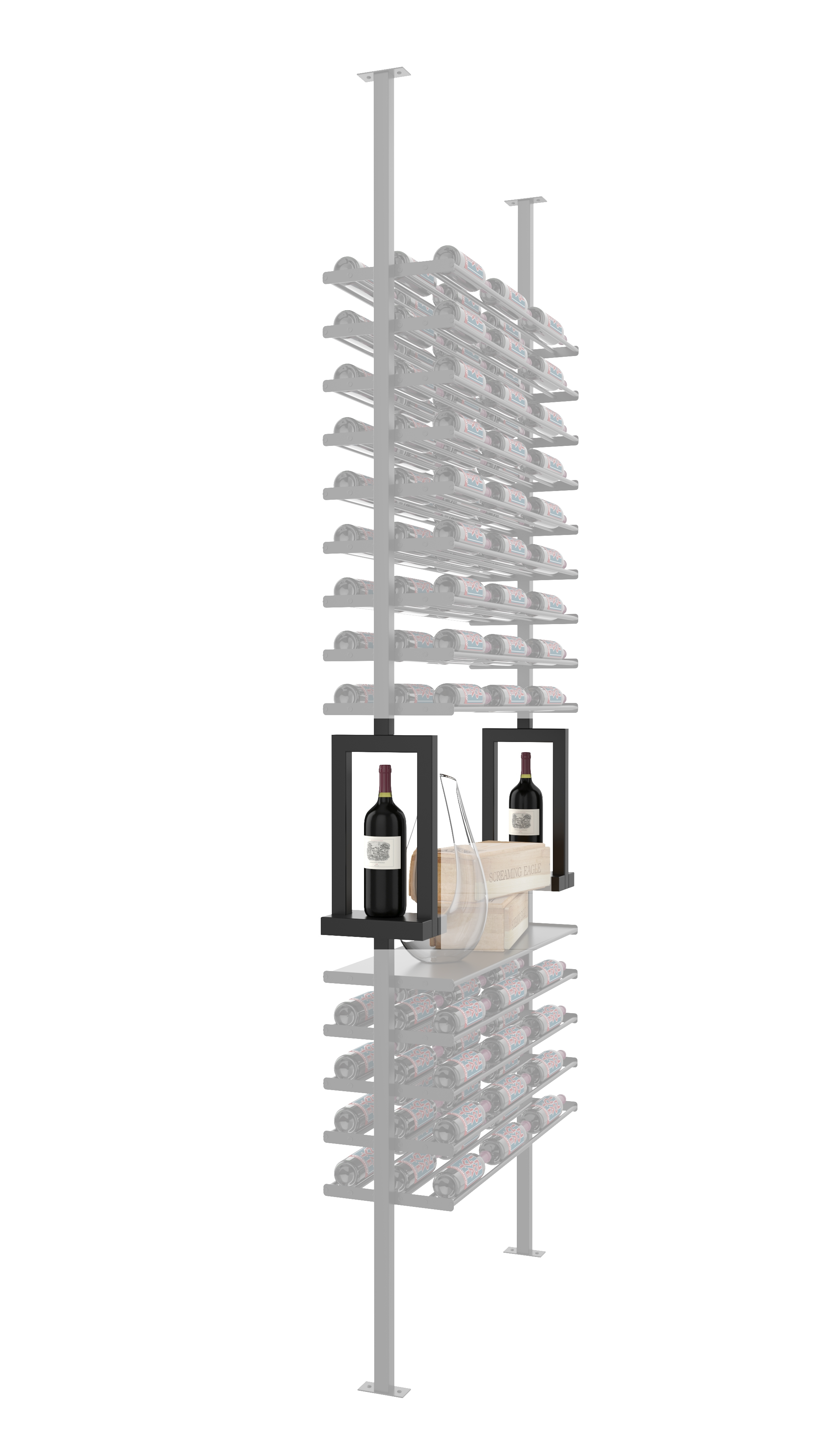 Vino Series Post Window Shelf for Upright Bottle & Glassware Display