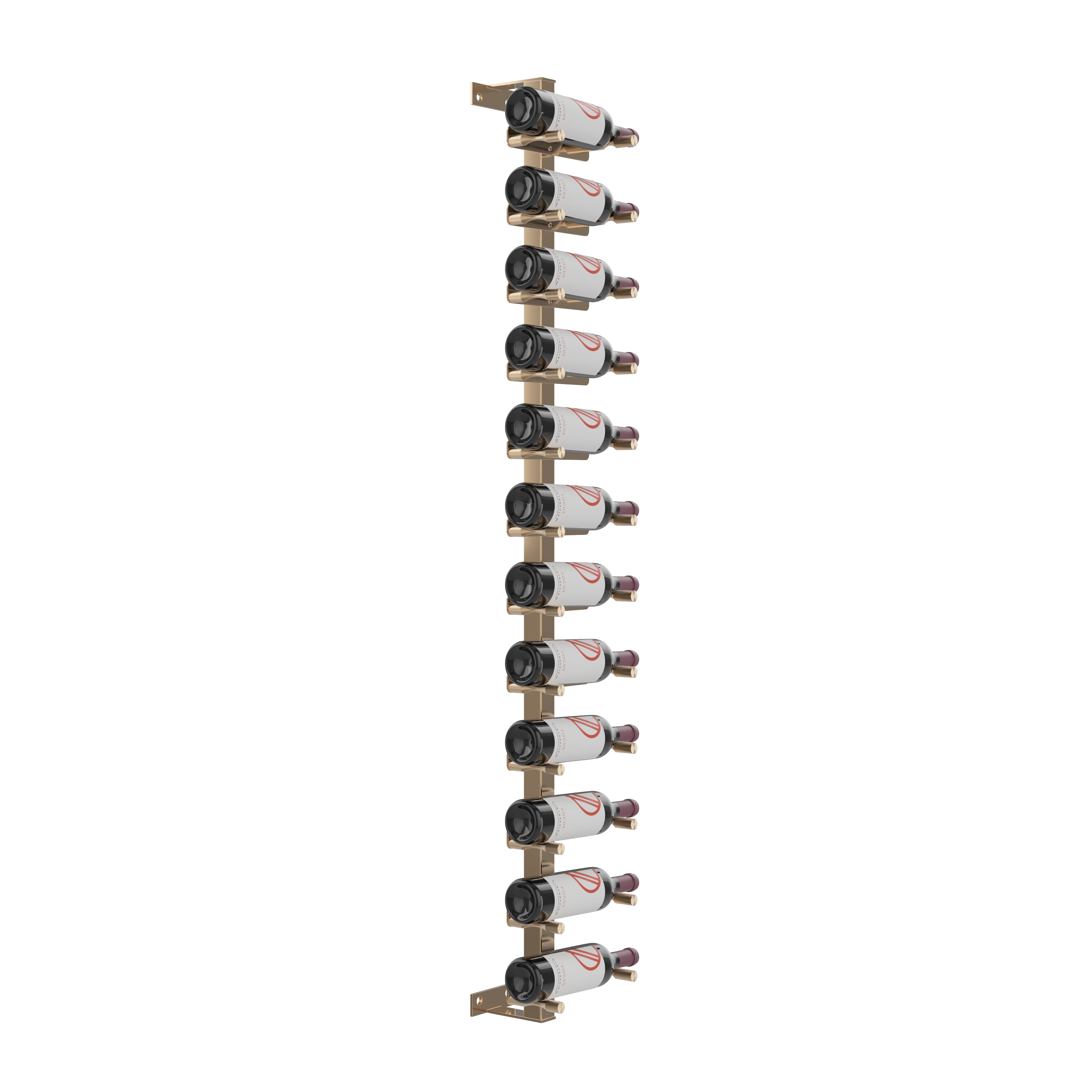 Vino Pins Wall Mounted Wine Rack Post Kit - 12 bottles in 12 Bottles Golden Bronze