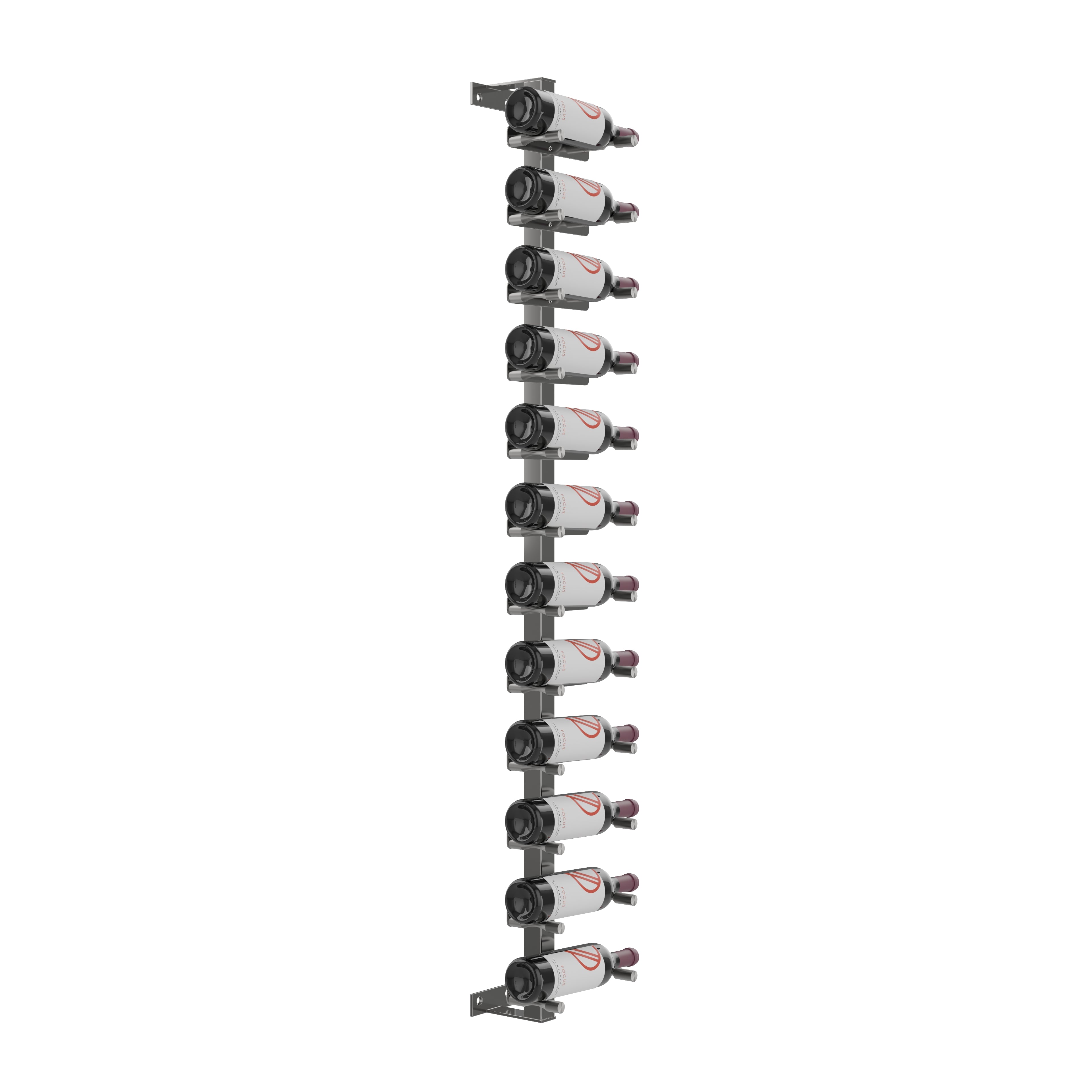 Vino Pins Wall Mounted Wine Rack Post Kit - 12 bottles in 12 Bottles Gunmetal
