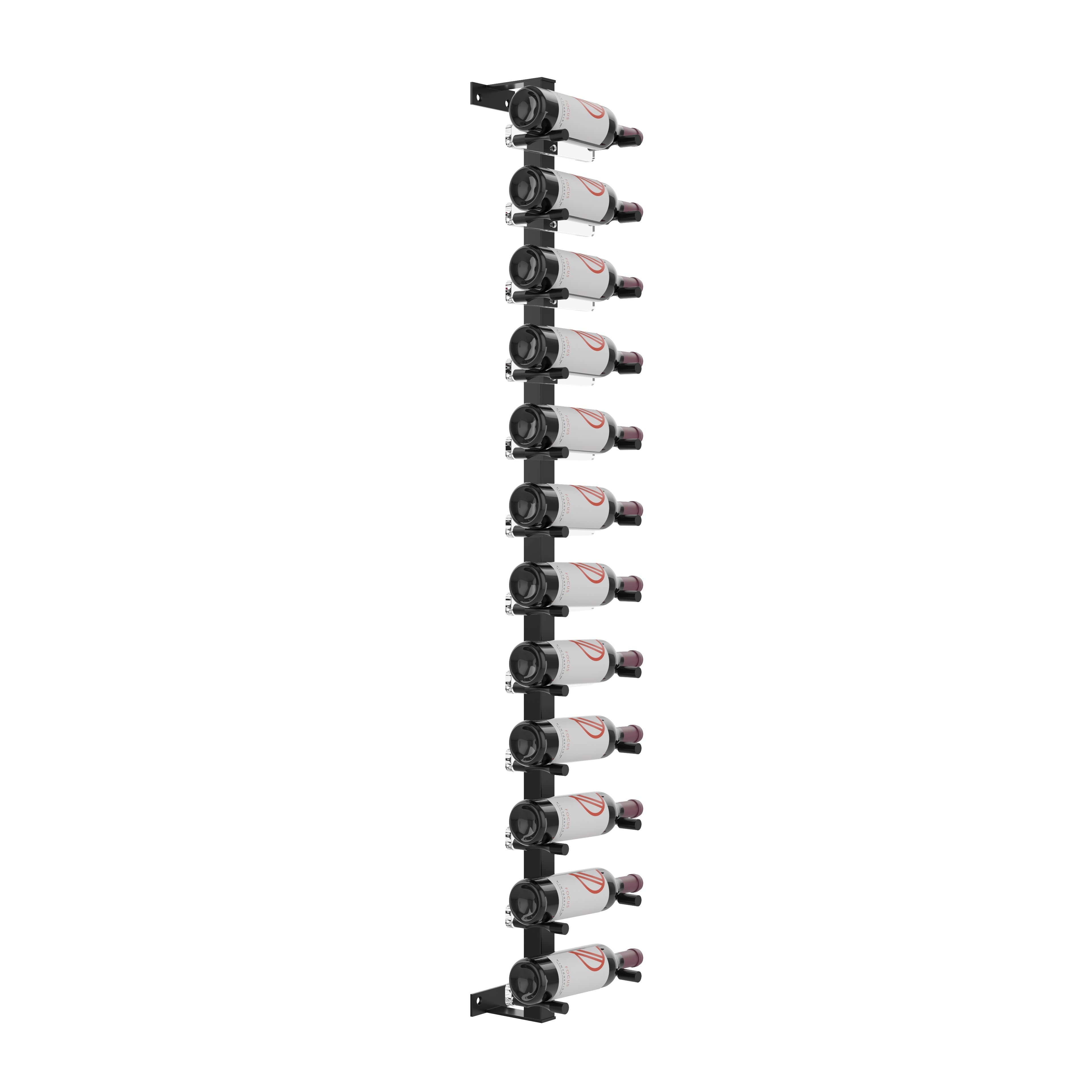 Vino Pins Wall Mounted Wine Rack Post Kit - 12 bottles in 12 Bottles Matte Black/Acrylic