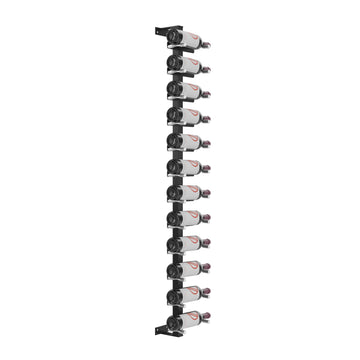 Vino Pins Wall Mounted Wine Rack Post Kit - 12 bottles in 12 Bottles Matte Black/Milled Aluminum