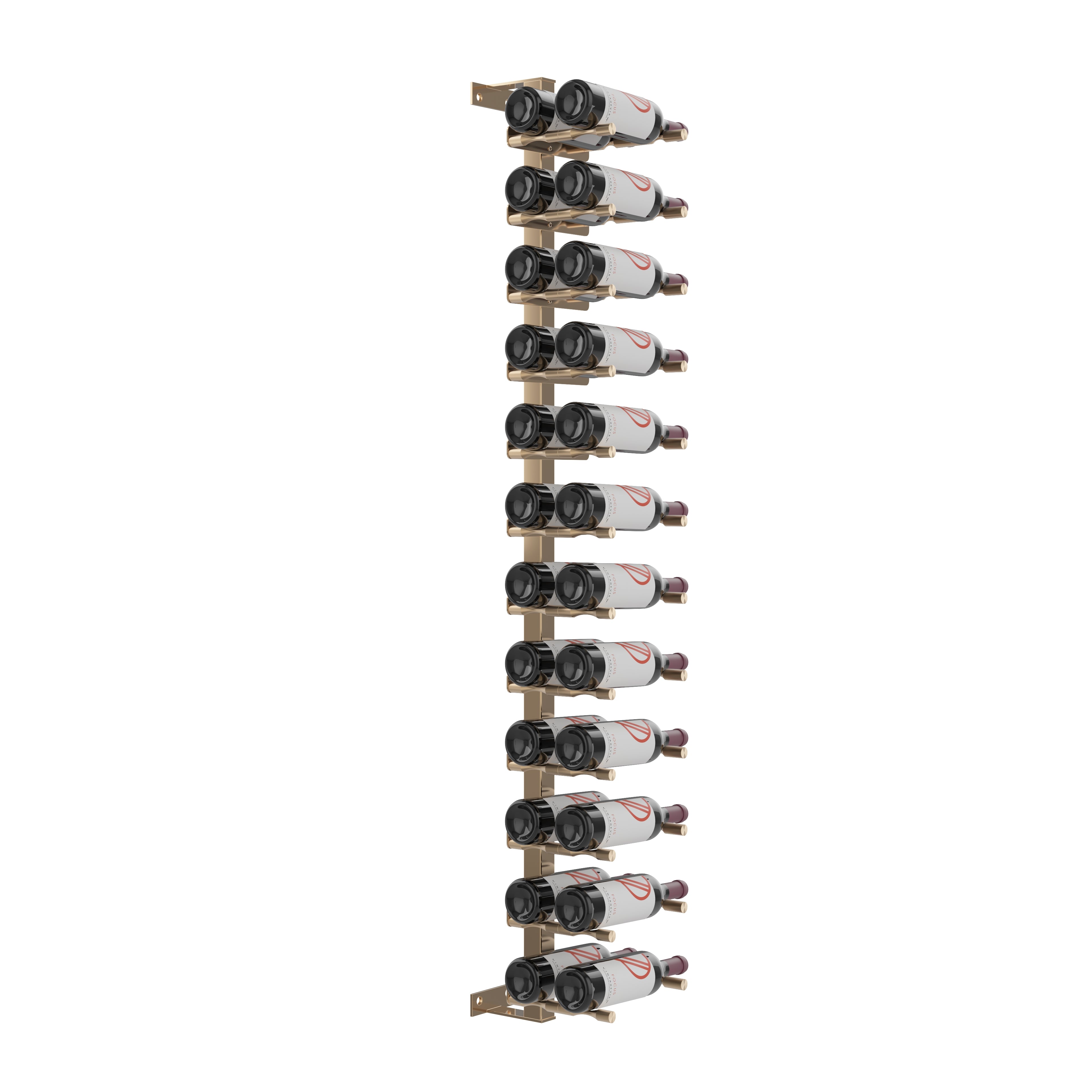 Vino Pins Wall Mounted Wine Rack Post Kit - 12 bottles in 24 Bottles Golden Bronze