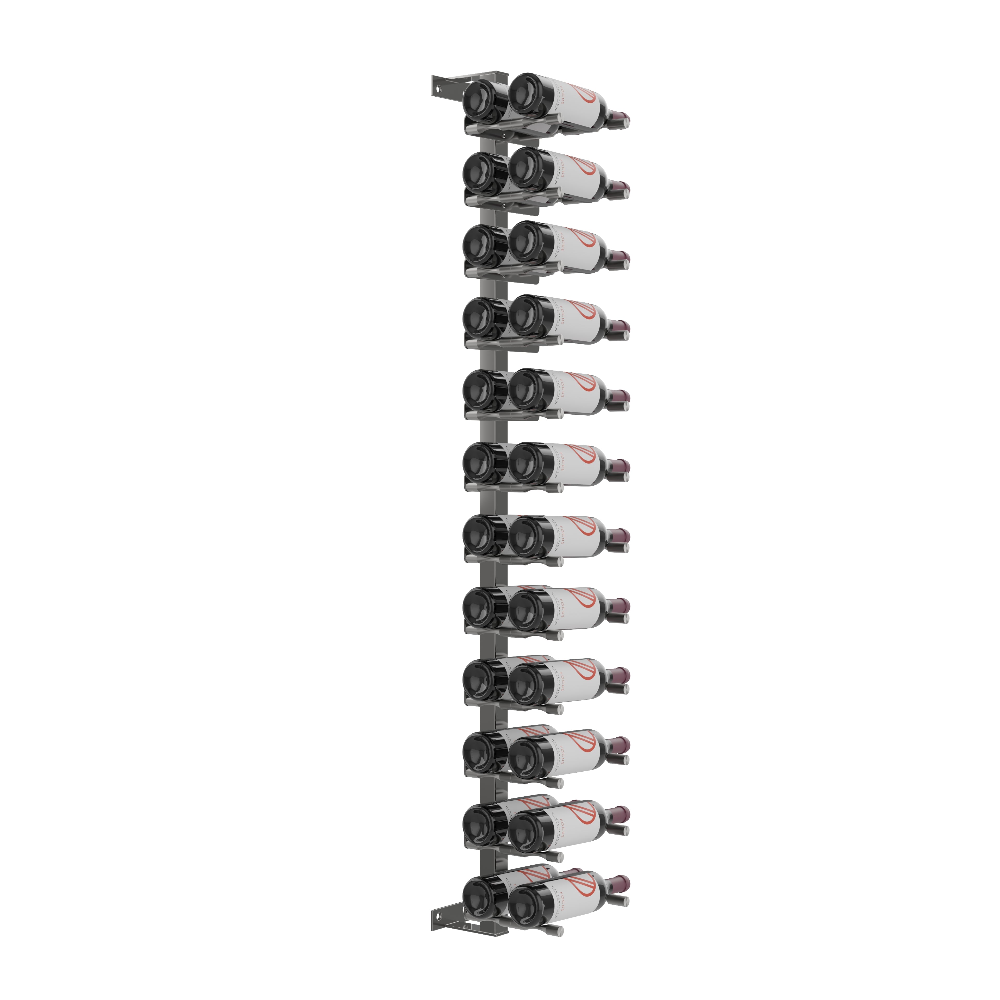 Vino Pins Wall Mounted Wine Rack Post Kit - 12 bottles in 24 Bottles Gunmetal