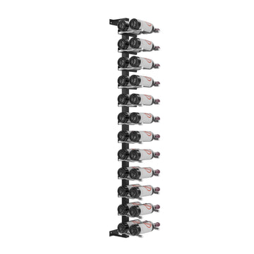 Vino Pins Wall Mounted Wine Rack Post Kit - 12 bottles in 24 Bottles Matte Black/Milled Aluminum