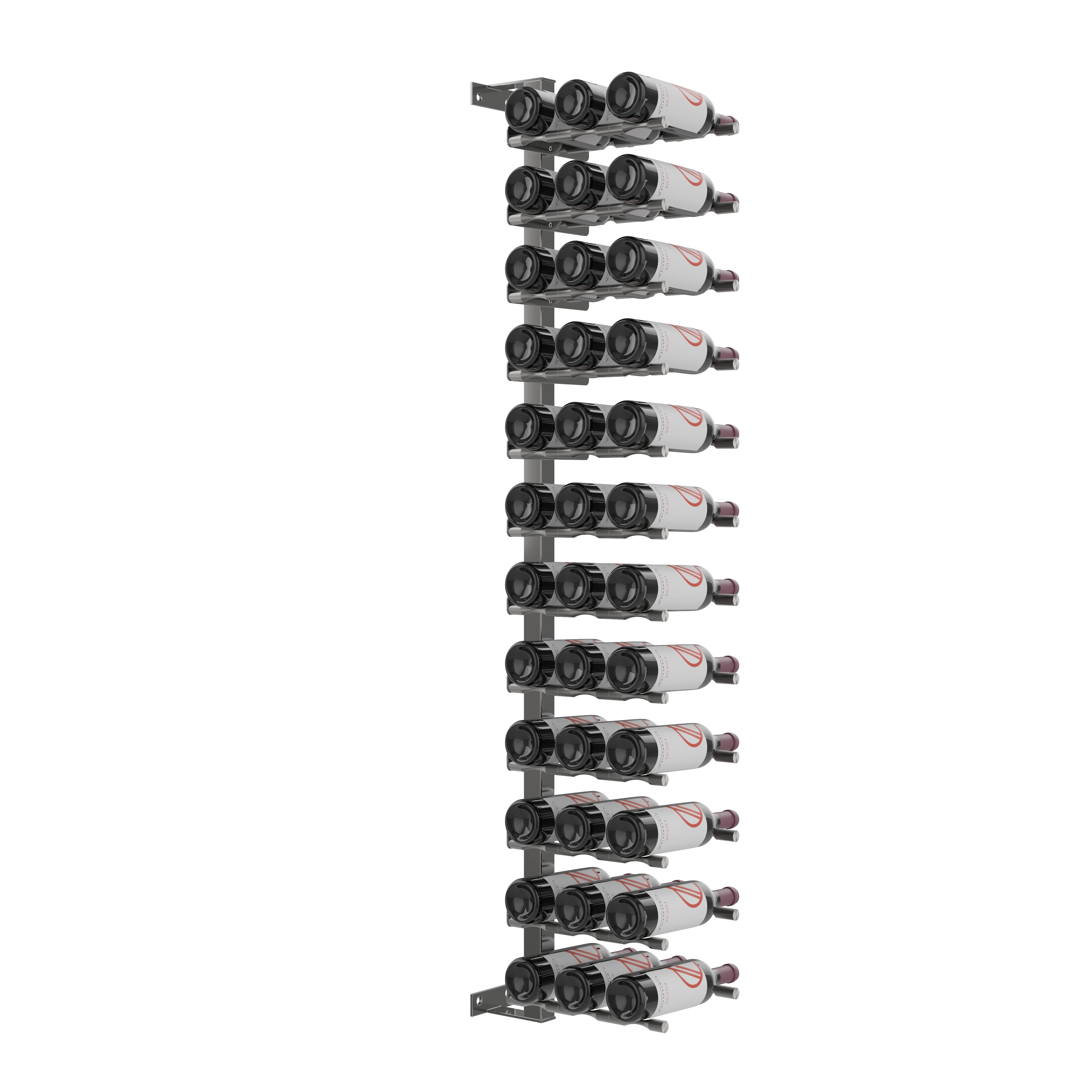 Vino Pins Wall Mounted Wine Rack Post Kit - 12 bottles in 36 Bottles Gunmetal