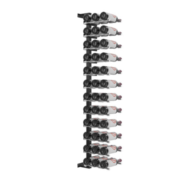 Vino Pins Wall Mounted Wine Rack Post Kit - 12 bottles in 36 Bottles Matte Black/Milled Aluminum