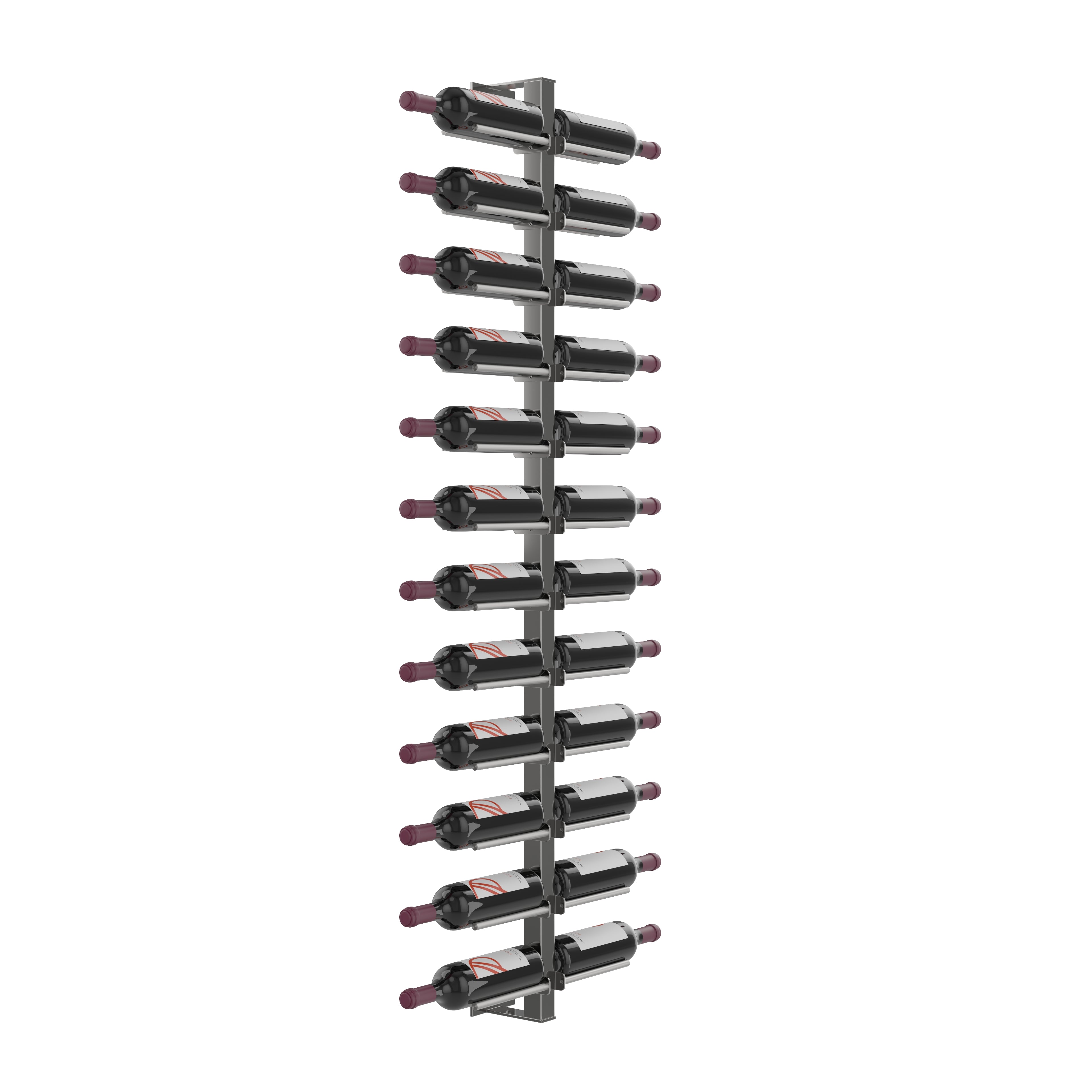 Vino Rails Wall Mounted Wine Rack Post Kit - 24 bottles in 24 Bottles Gunmetal