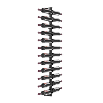 Vino Rails Wall Mounted Wine Rack Post Kit - 24 bottles in 24 Bottles Matte Black/Milled Aluminum