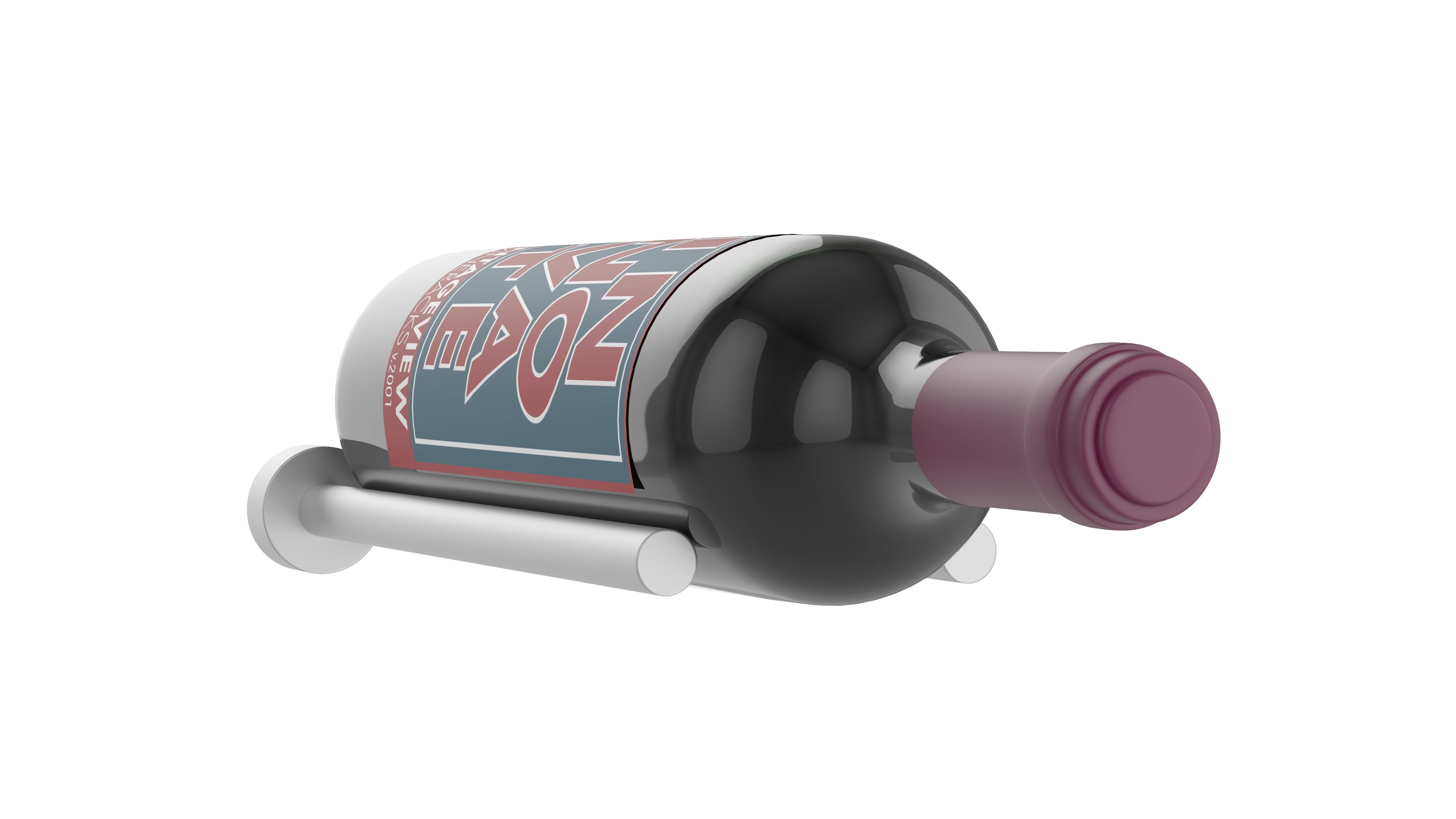 Vino Rails – Single Bottle in Cool Gray Drywall (includes Collars)