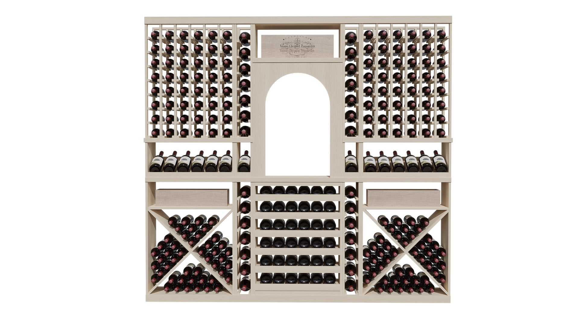 GrandCellar™ Vino Xclusive Vignette in White Oak Unstained with WineSafe™ Satin Sealant