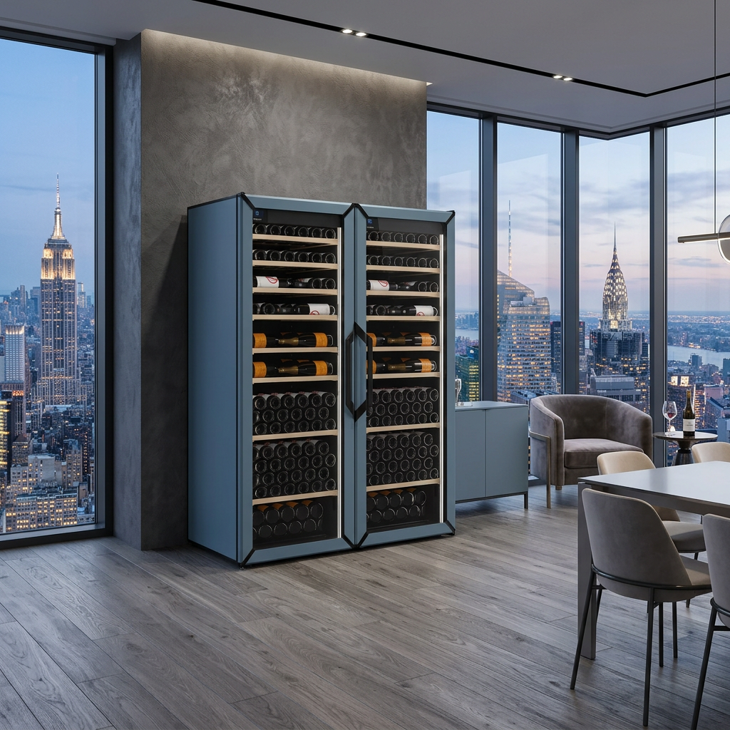 Goguette Large Single Zone Wine Fridge – Slate Blue | 150+ Bottle Capacity