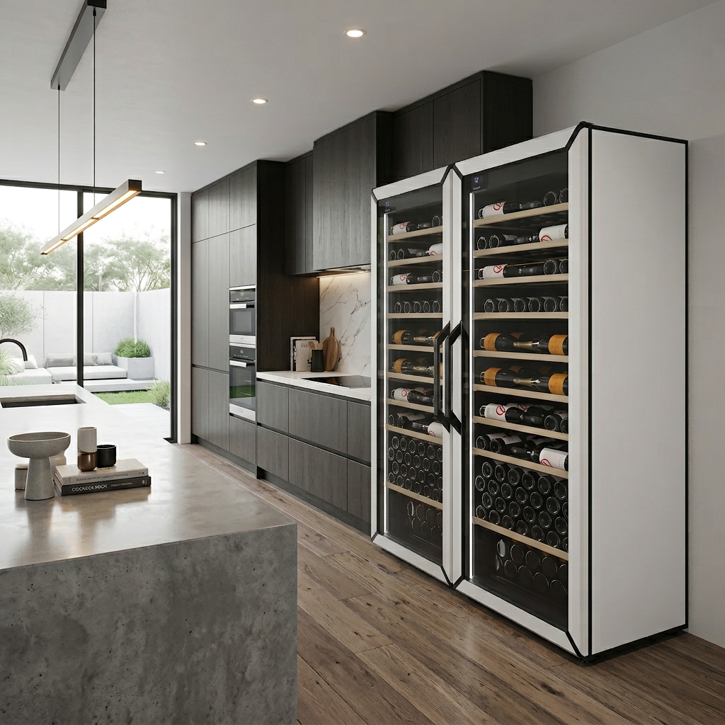 Goguette Large Single Zone Wine Fridge – White | 150+ Bottle Capacity