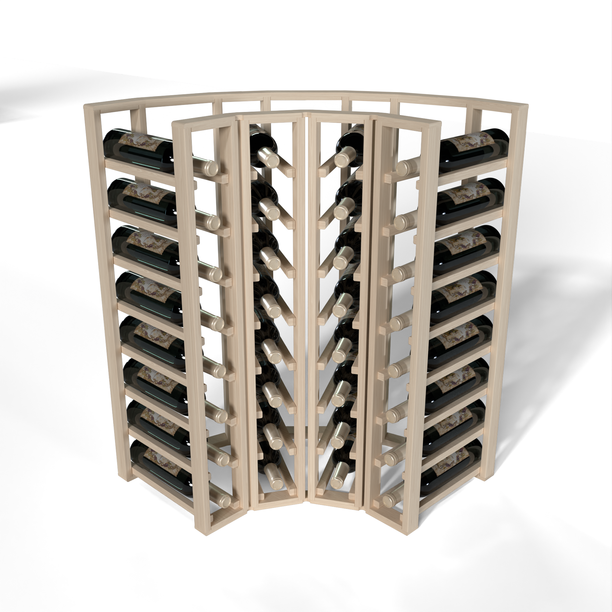 GrandCellar™ - 4 Column Full-Depth Standard Corner Wine Rack - 36