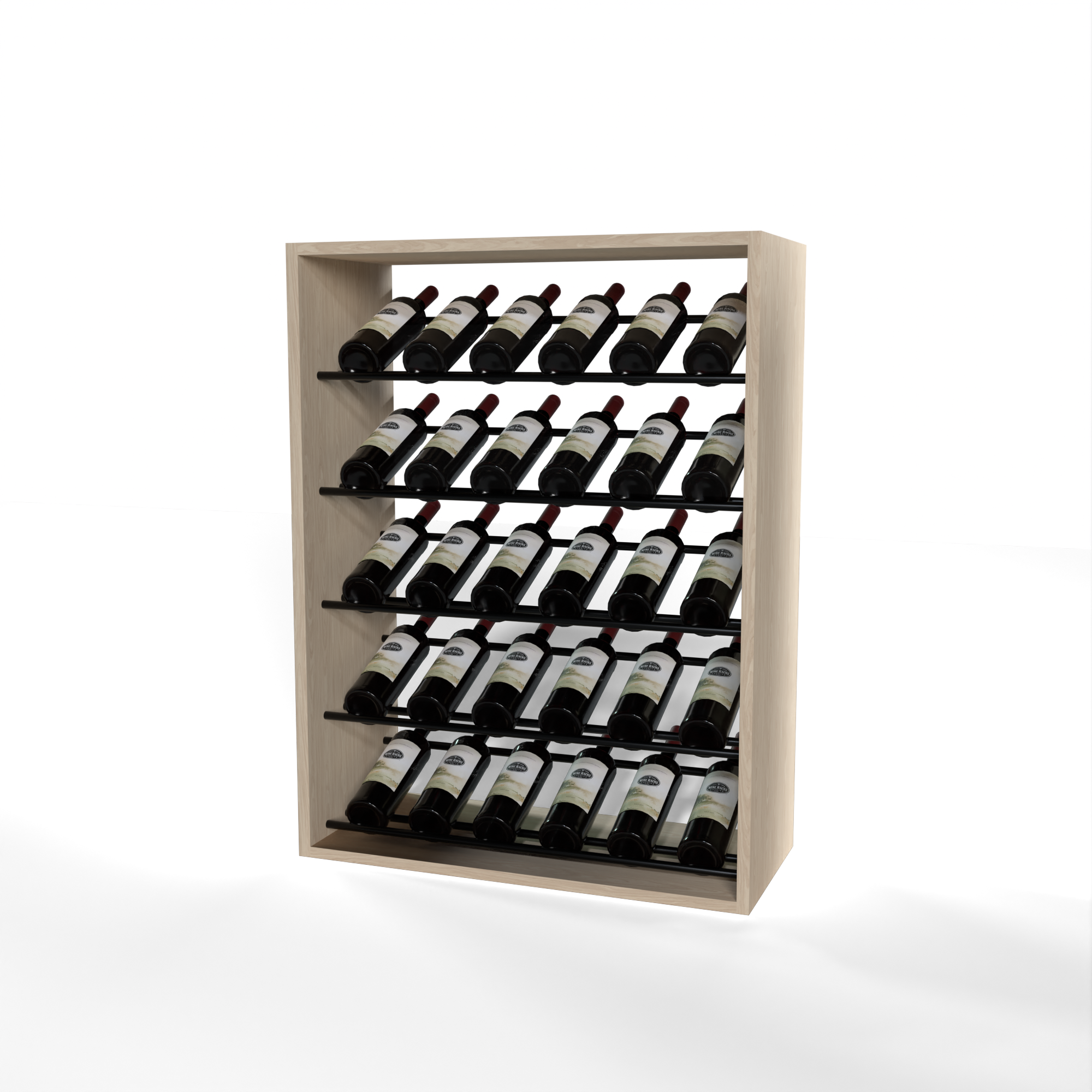 GrandCellar - 6 Column Full-Depth Label-Forward Wine Base Display - 36