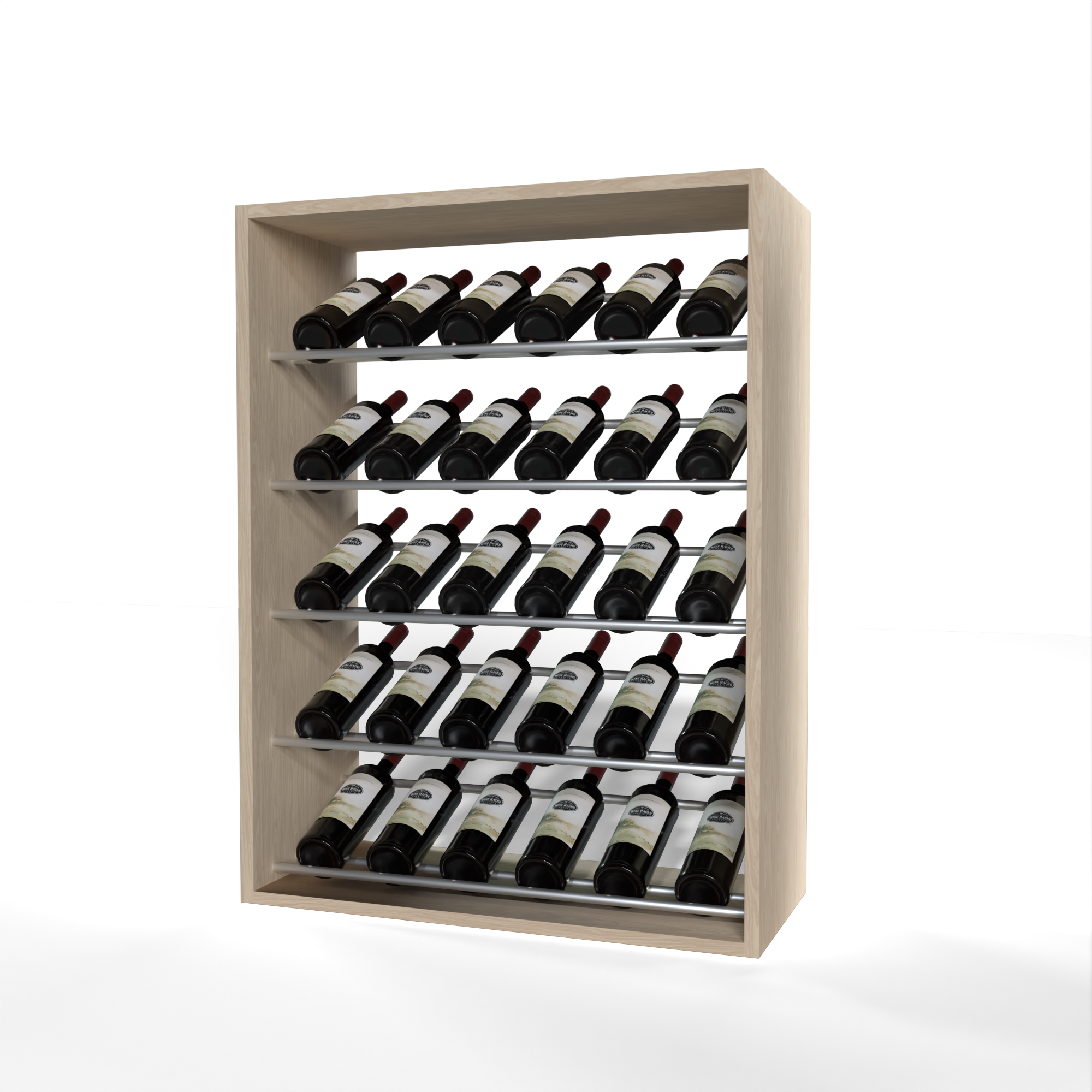 GrandCellar - 6 Column Full-Depth Label-Forward Wine Base Display - 36