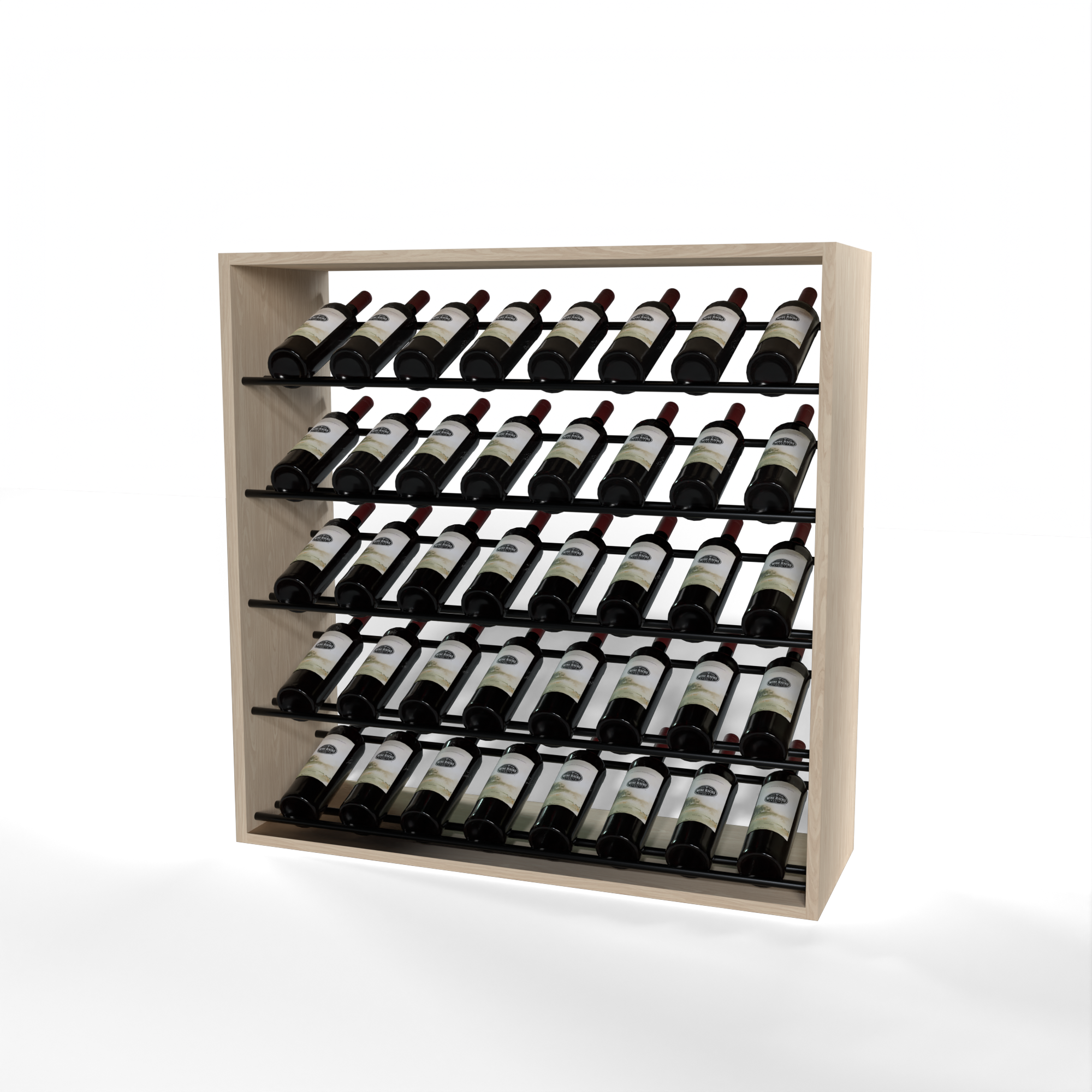 GrandCellar - 8 Column Full-Depth Label-Forward Wine Base Display - 36