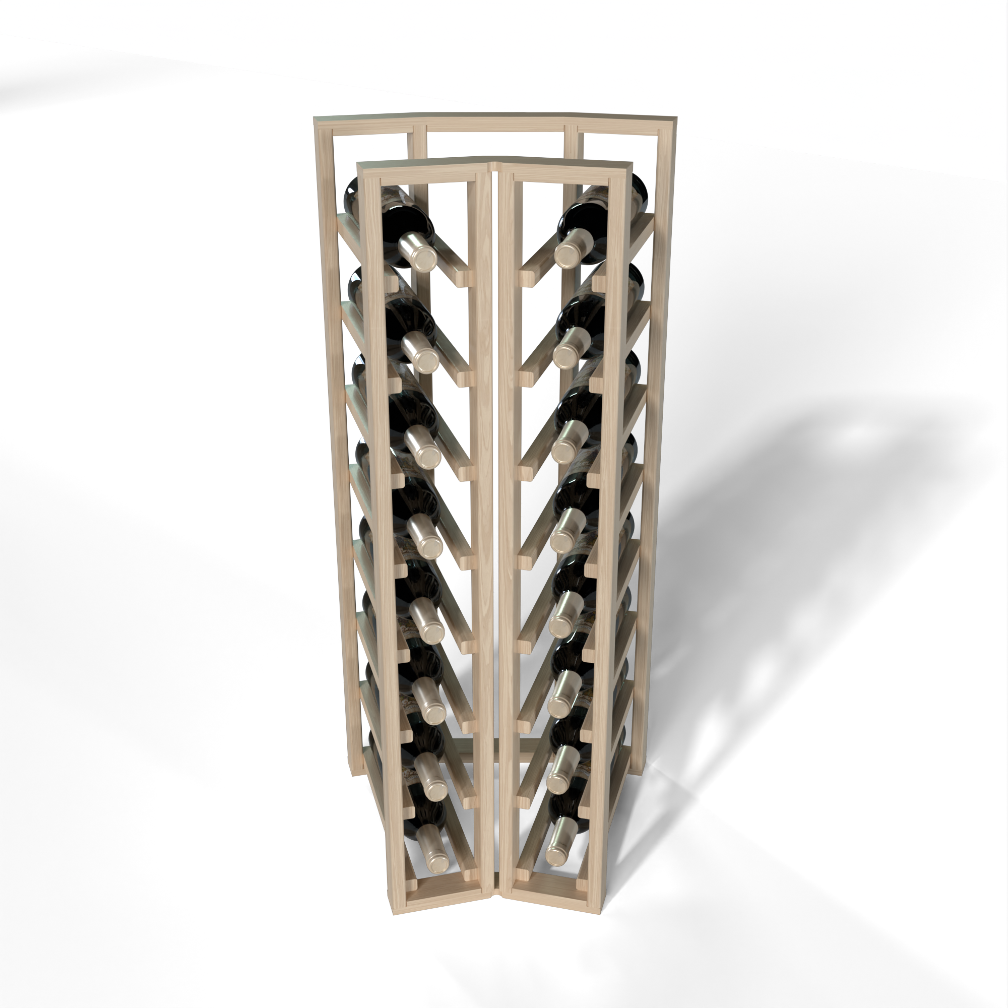 GrandCellar™ - 2 Column Full-Depth Standard Corner Wine Rack - 36