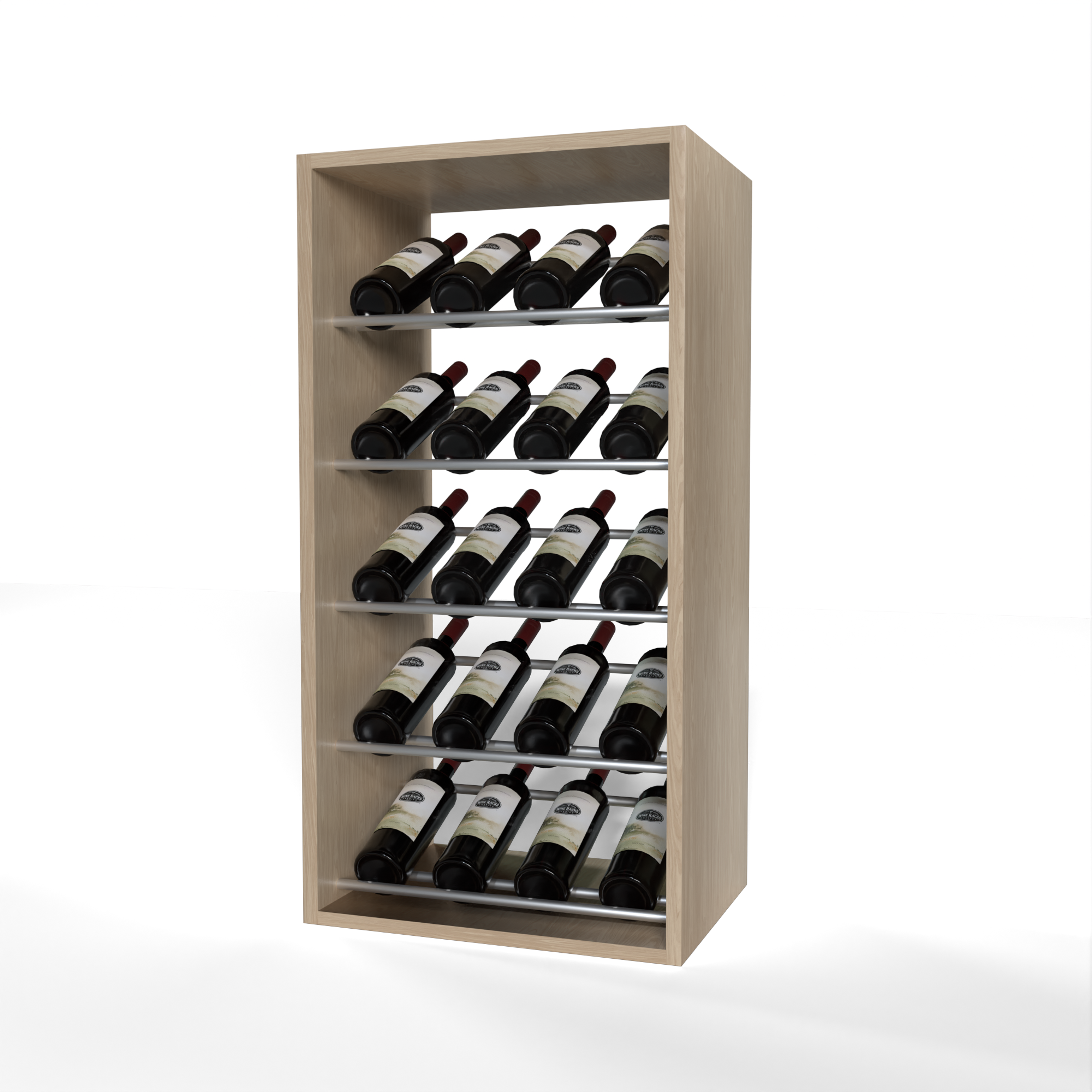 GrandCellar - 4 Column Full-Depth Label-Forward Wine Base Display - 36