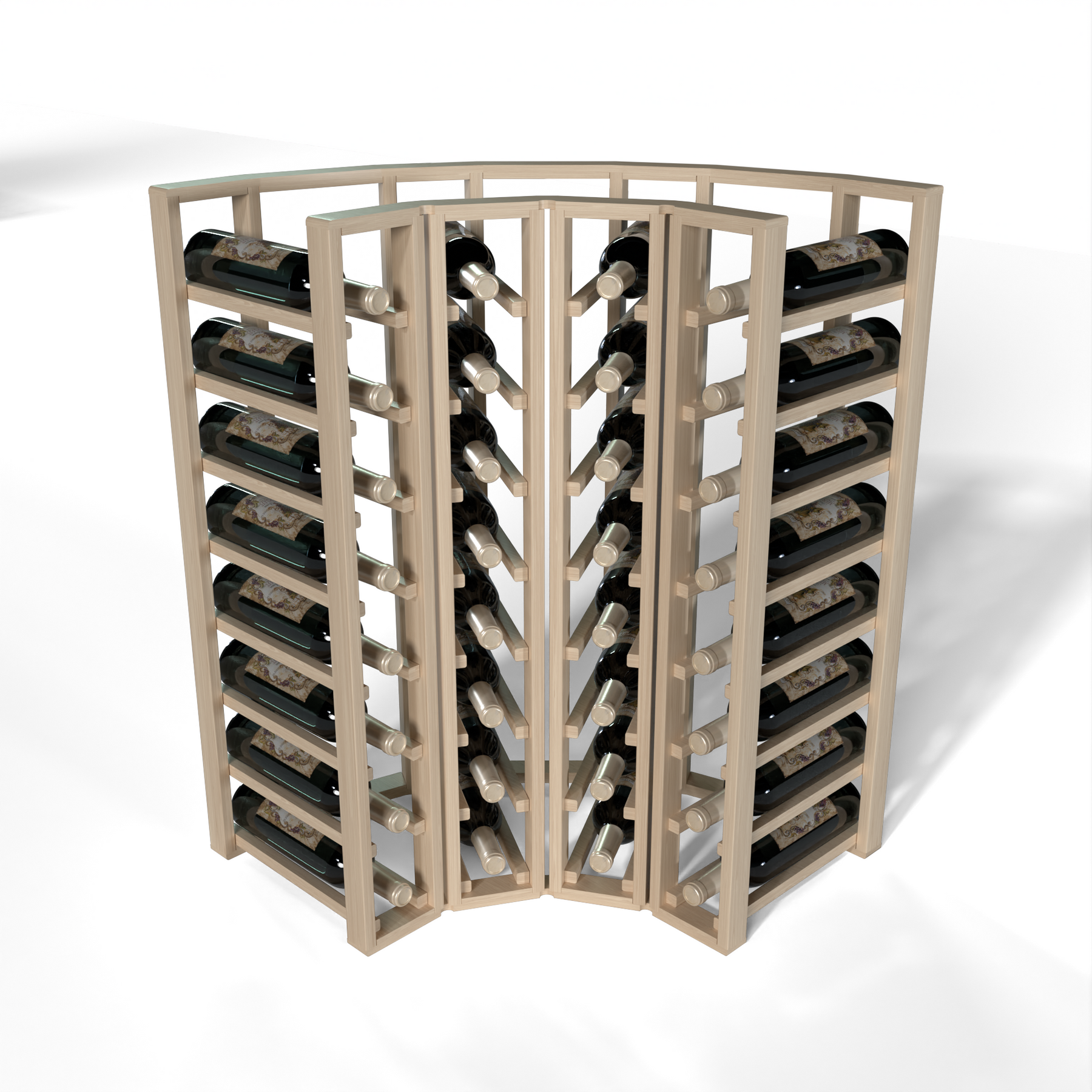 3row 4 Column Rack GrandCellar™ - 4 Column Full-Depth Standard Corner Wine Rack - 36 ...