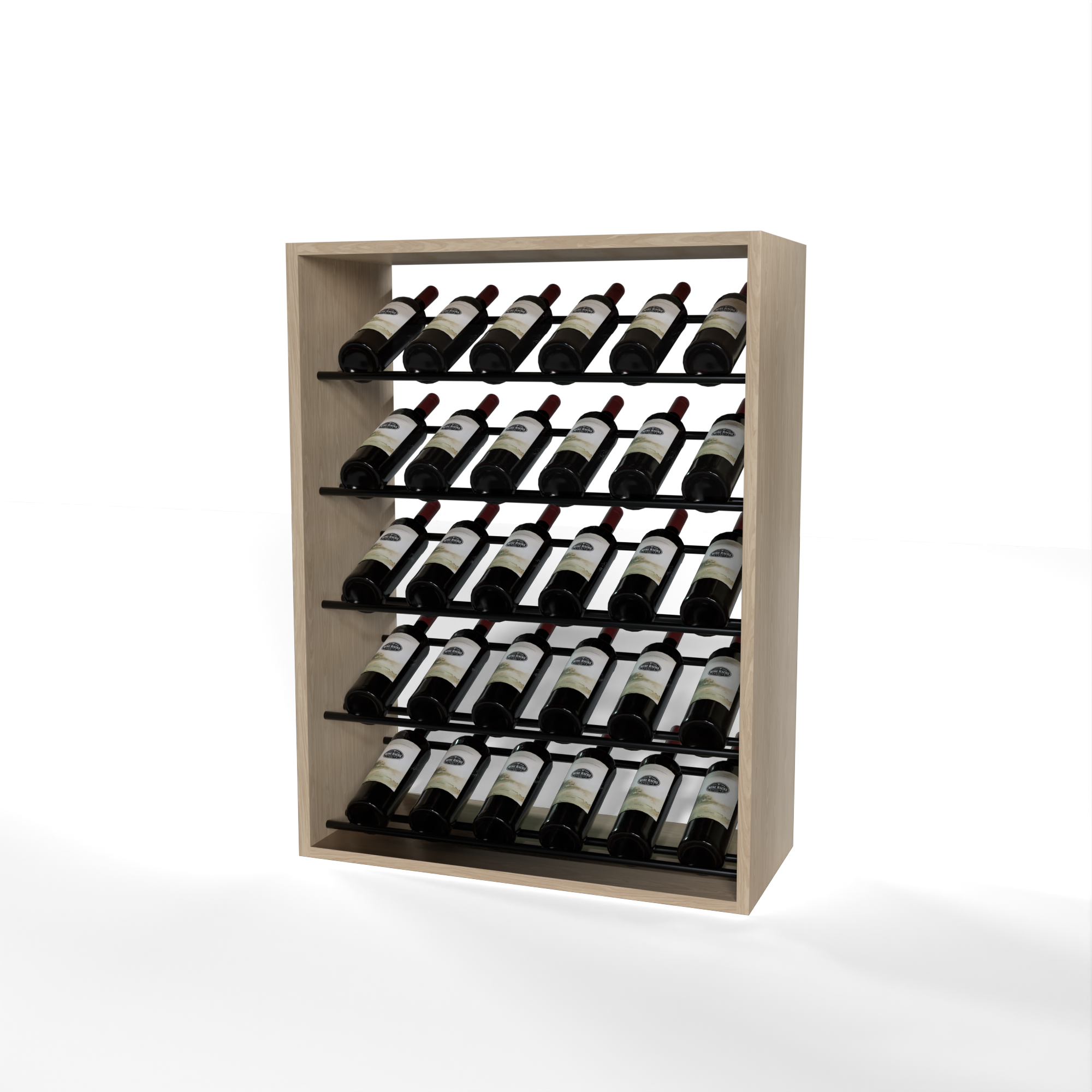 GrandCellar - 6 Column Full-Depth Label-Forward Wine Base Display - 36