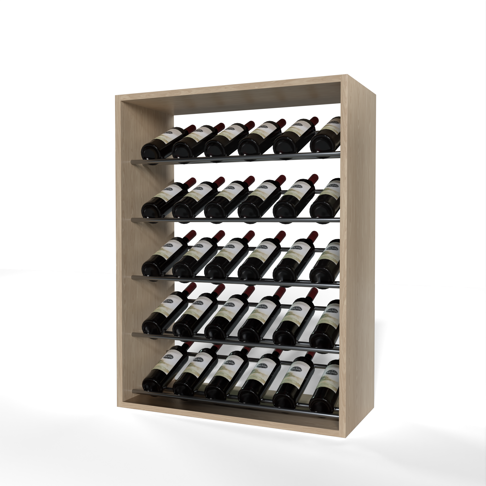 GrandCellar - 6 Column Full-Depth Label-Forward Wine Base Display - 36