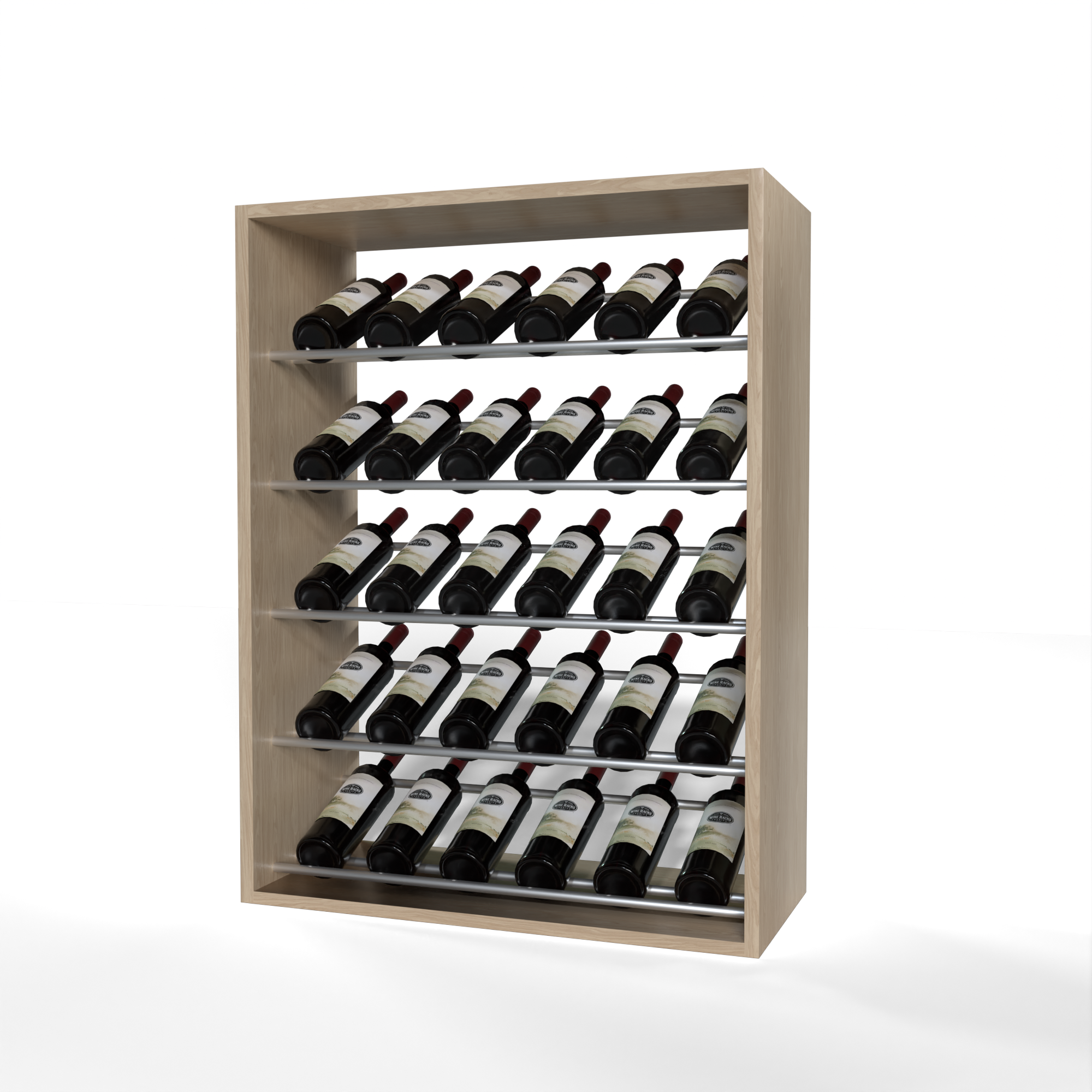 GrandCellar - 6 Column Full-Depth Label-Forward Wine Base Display - 36