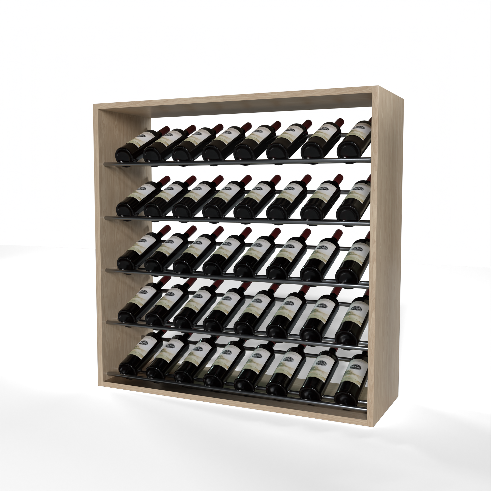 GrandCellar - 8 Column Full-Depth Label-Forward Wine Base Display - 36