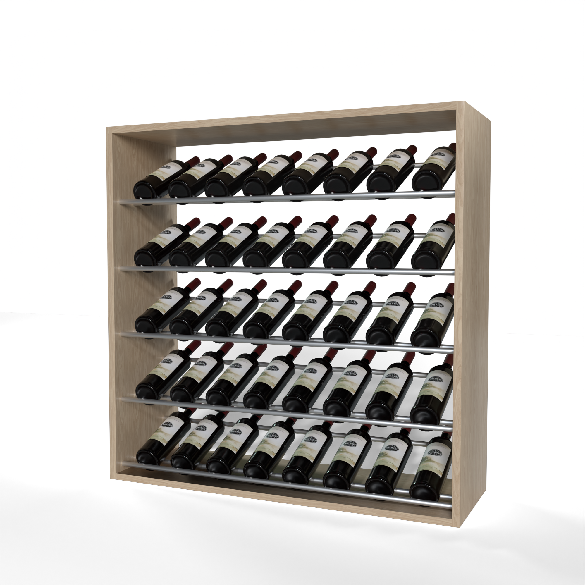 GrandCellar - 8 Column Full-Depth Label-Forward Wine Base Display - 36