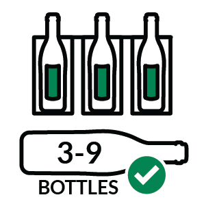 Displays 3 or 9 wine bottles (750ml)