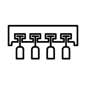 Store up to 30 wine glasses