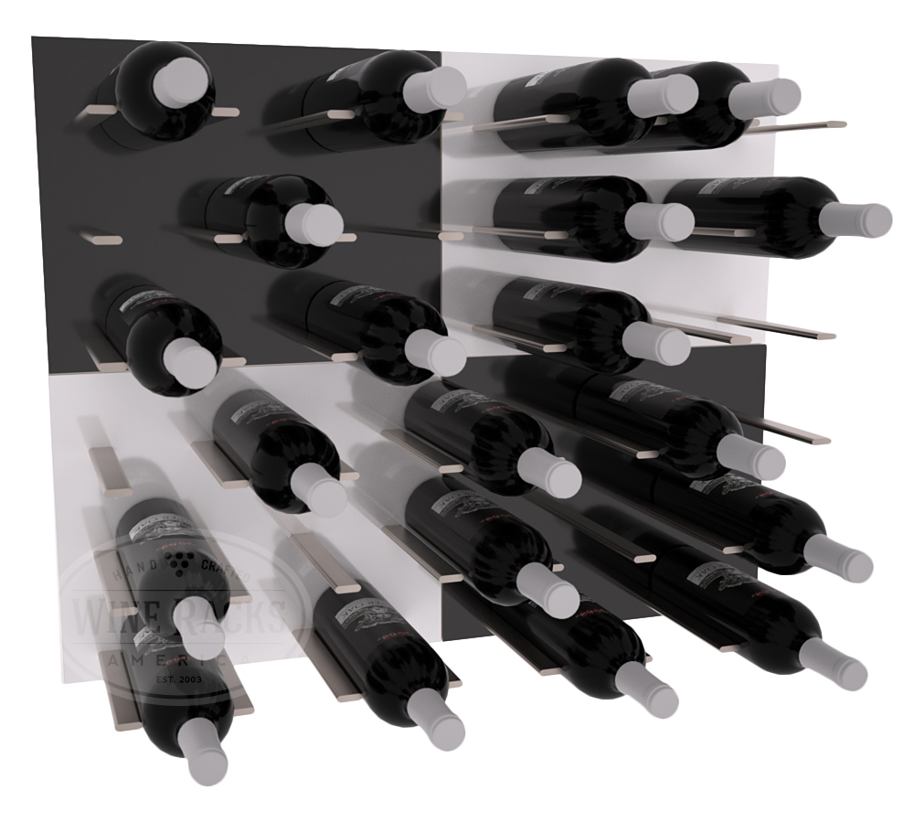 White Wibe Rack Stact Combo 2x2 - Piano Black & White Wine Rack – Wine Racks America