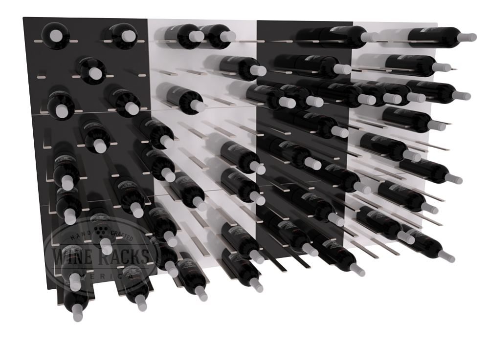 White Wibe Rack Stact Combo 3x4 - Piano Black & White Wine Rack – Wine Racks America