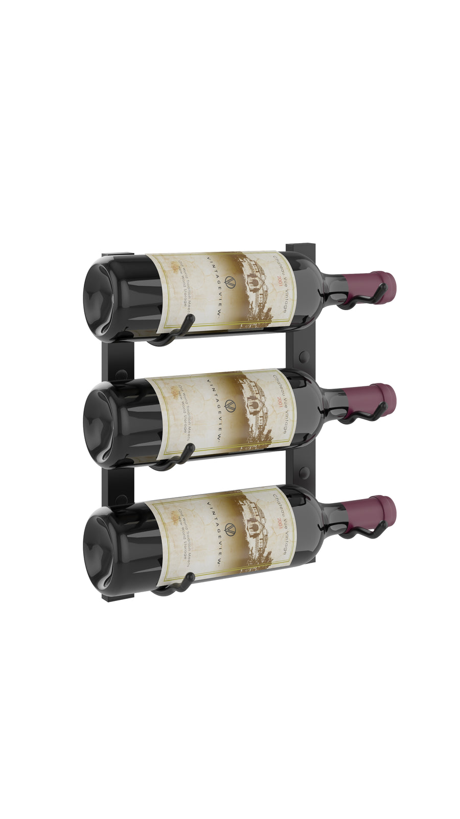 W Series Wine Rack 1 (modern wall mounted metal bottle storage)