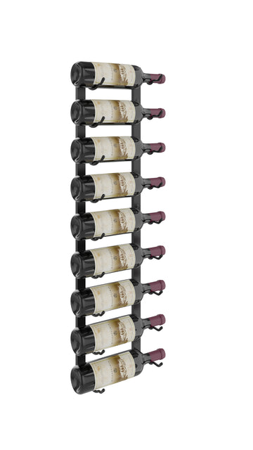 W Series Wine Rack 3 (wall mounted metal bottle storage) in 9 Bottles (Single Deep) Matte Black