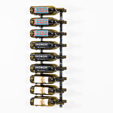 W Series Wine Rack 3 (wall mounted metal bottle storage) in 18 Bottles (Double Deep) Chrome Luxe