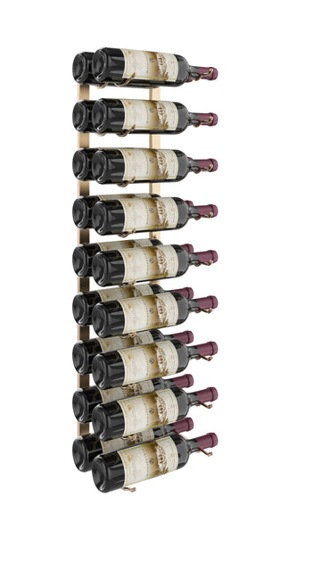W Series Wine Rack 3 (wall mounted metal bottle storage) in 18 Bottles (Double Deep) Golden Bronze