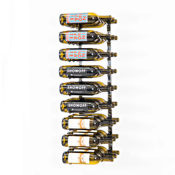 W Series Wine Rack 3 (wall mounted metal bottle storage) in 27 Bottles (Triple Deep) Chrome Luxe